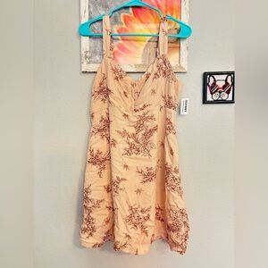 Floral Print Dress in antique rose and brown
